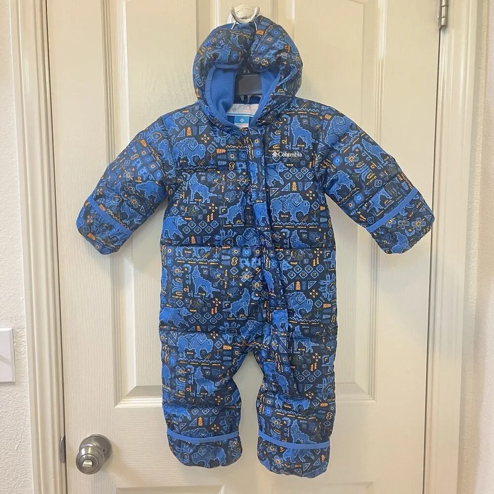 Columbia Infant Snuggly Bunny II Bunting Down Snowsuit Blue Boys 12-18 Months